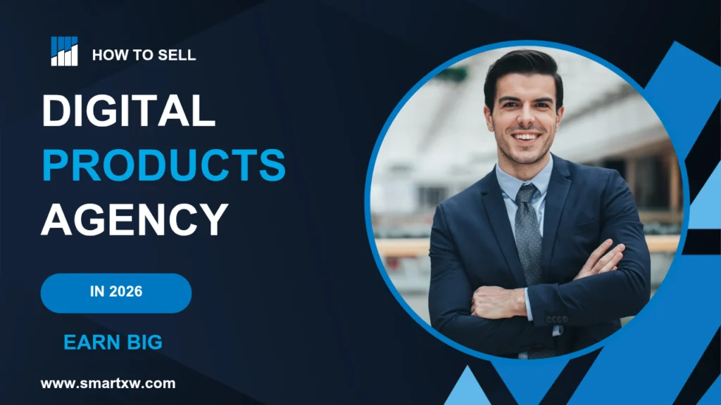 Laptop and smartphone showing digital products like ebooks, courses, and templates, symbolizing online business growth and profits in 2026